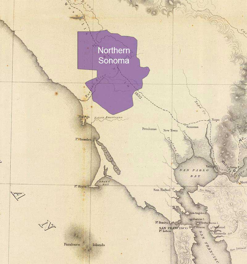 northern Sonoma map